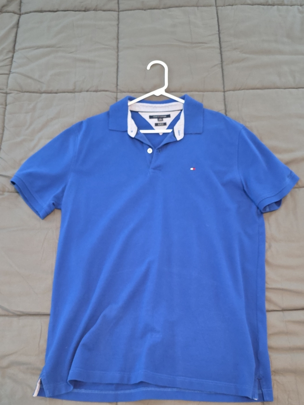 Tommy Hilfiger Men’s Royal Blue Polo with Contrast Collar